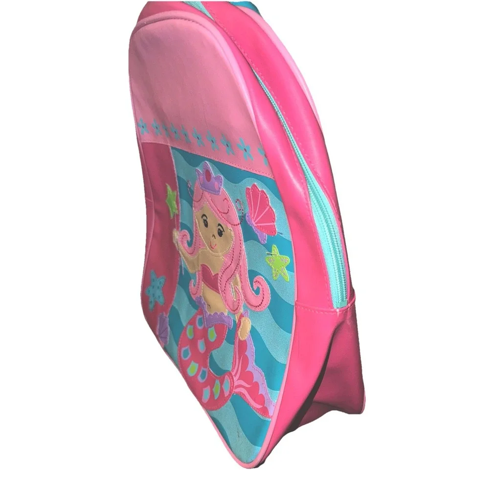 Stephen Joseph Mermaid Backpack Pink Glitter Faux Leather Preschool Cute 13 X 11
